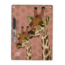 Rosa Giraffes Glitzy Dry Erase Board tableaux éffaçables à sec