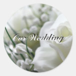 Rose blanc notre autocollant de mariage