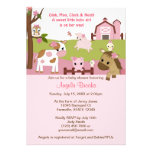 ROSE CAF de FILLE de baby shower d'animal de la fe Invitations Personnalisées