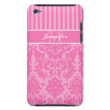 Rose, caisse rayée blanche de contact d'iPod de da Coque iPod Case-Mate