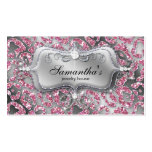 Rose chic de zèbre de carte de visite de bijoux d'