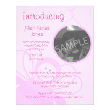 Rose d'abeille de bébé invitations personnalisées
