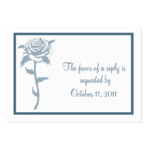 Rose de bleu épousant la carte- de réponse de RSVP Cartes De Visite Personnelles