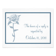 Rose de bleu épousant la carte- de réponse de RSVP Cartons D'invitation