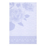 Rose de bleu et papeterie de papier de dentelle papiers à lettres