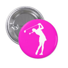 Rose de bouton de Madame Golfer Silhouette Badge
