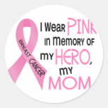 ROSE de cancer du sein DANS la MÉMOIRE de MA MAMAN Autocollants