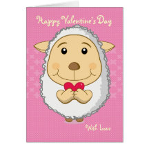 Rose de carte de moutons de Valentine