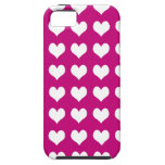 rose de cas de l'iPhone 5 avec les coeurs blancs Coques iPhone 5 Case-Mate