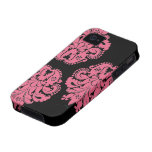 Rose de chèvrefeuille de damassé de nouveau d'art  coque iPhone 4