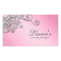 Rose de diamants de scintillement de carte de visi