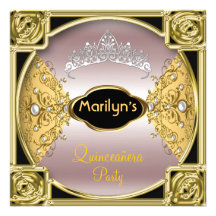 Rose de fête d'anniversaire de Quinceañera 15ème Cartons D'invitation