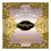 Rose de fête d'anniversaire de Quinceañera 15ème Faire-part Personnalisé