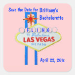 Rose de Fling de Las Vegas Bachelorette Autocollants Carrés