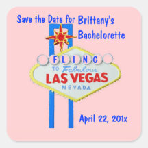 Rose de Fling de Las Vegas Bachelorette Autocollants Carrés