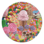 Rose de plat de collage de sucrerie assiettes