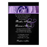 Rose de pourpre d'iris et mariage d'arrière - plan invitation personnalisée