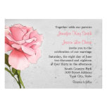 Rose de rose aux invitations grises de mariage invitations