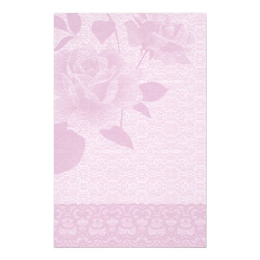 Rose de rose et papeterie de papier de dentelle papier à lettre customisable