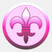 ROSE de Round Fleur de Lis Stickers Adhésifs