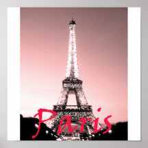Rose de Tour Eiffel de Paris Poster