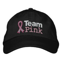Rose d'équipe de cancer du sein chapeau brodé
