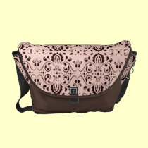 Rose élégant et damassé de Brown sacs messenger