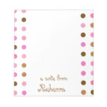 Rose et bloc - notes personnalisé de point de polk blocs-notes