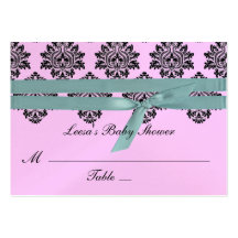 Rose et carte de Tableau de damassé de turquoise Cartes De Visite Professionnelles