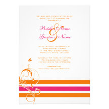 Rose et faire-part de mariage floral orange de bar