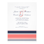 Rose et faire-part de mariage moderne bleu de rayu
