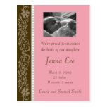 Rose et Flourish de Brown (personnalisable) Cartes Postales