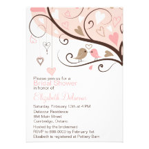 Rose et invitation nuptiale de douche d'inséparabl