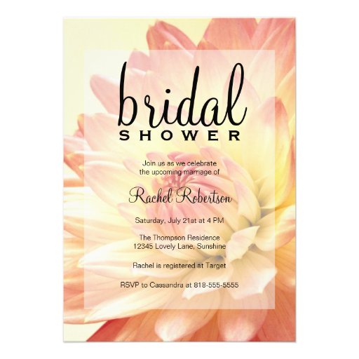 Rose et invitation nuptiale orange de douche