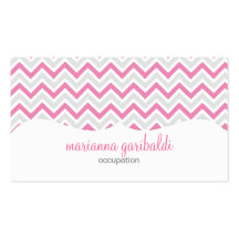 Rose et moderne de Chevron personnalisés Carte De Visite