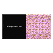 Rose et motif tourbillonnant de vigne d'or photocartes