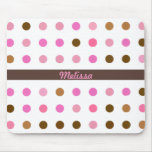 Rose et point de polka de Brown tapis de souris
