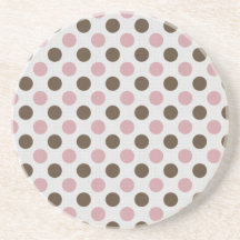 Rose et pois de Brown Dessous De Verres