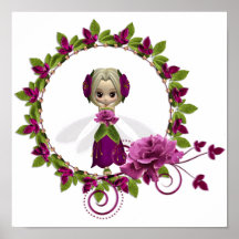 Rose Fae de rose d'été Poster