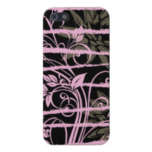 Rose floral de rayures coque iPhone 5