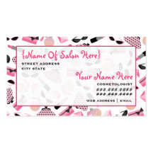 Rose Girly de rendez-vous de salon de Cosmetologis Cartes De Visite Professionnelles