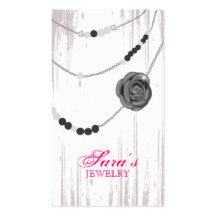 Rose gris de collier rose de carte de visite de bi