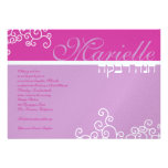 Rose hébreu de Marielle d'invitation de bat mitzva