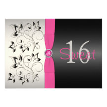 Rose IMPRIMÉ de RUBAN, invitation floral noir du b