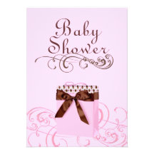 Rose/invitation de baby shower de présent et remou