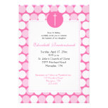 Rose/invitation moderne rose-clair de baptême de p invitations