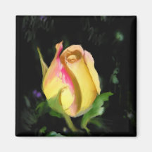 Rose jaune - aimant