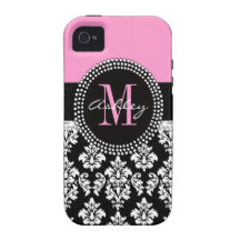 Rose noir de monogramme de Coque-Compagnon de l'iP