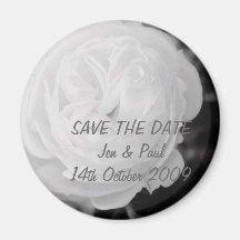 Rose noir et blanc - faites gagner la date aimant