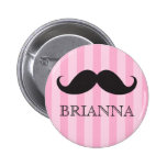 Rose noir nommé personnalisé de moustache de guido badge avec épingle